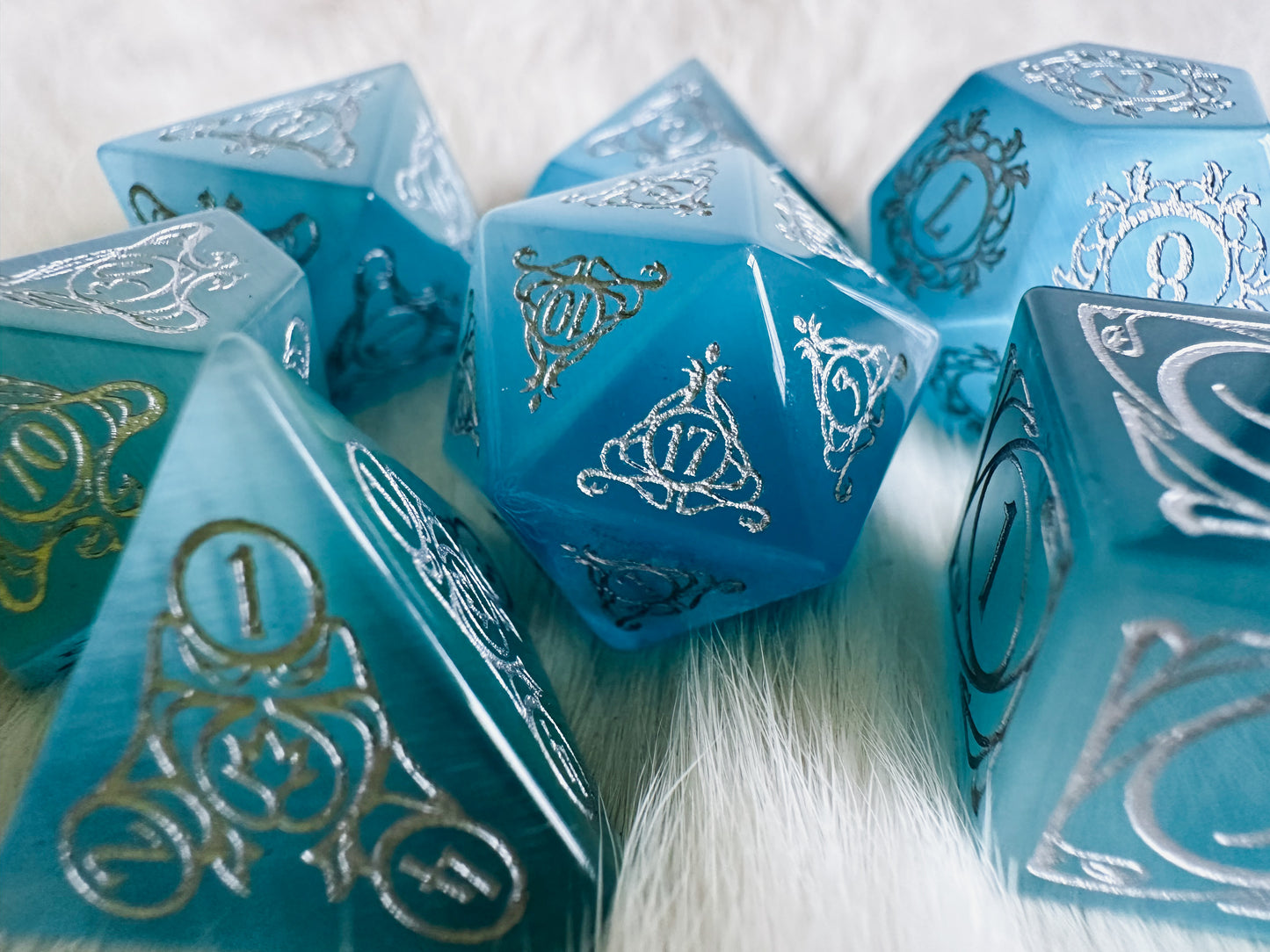 Aria of the Wavemother || Ocean Blue Cat’s Eye Dice