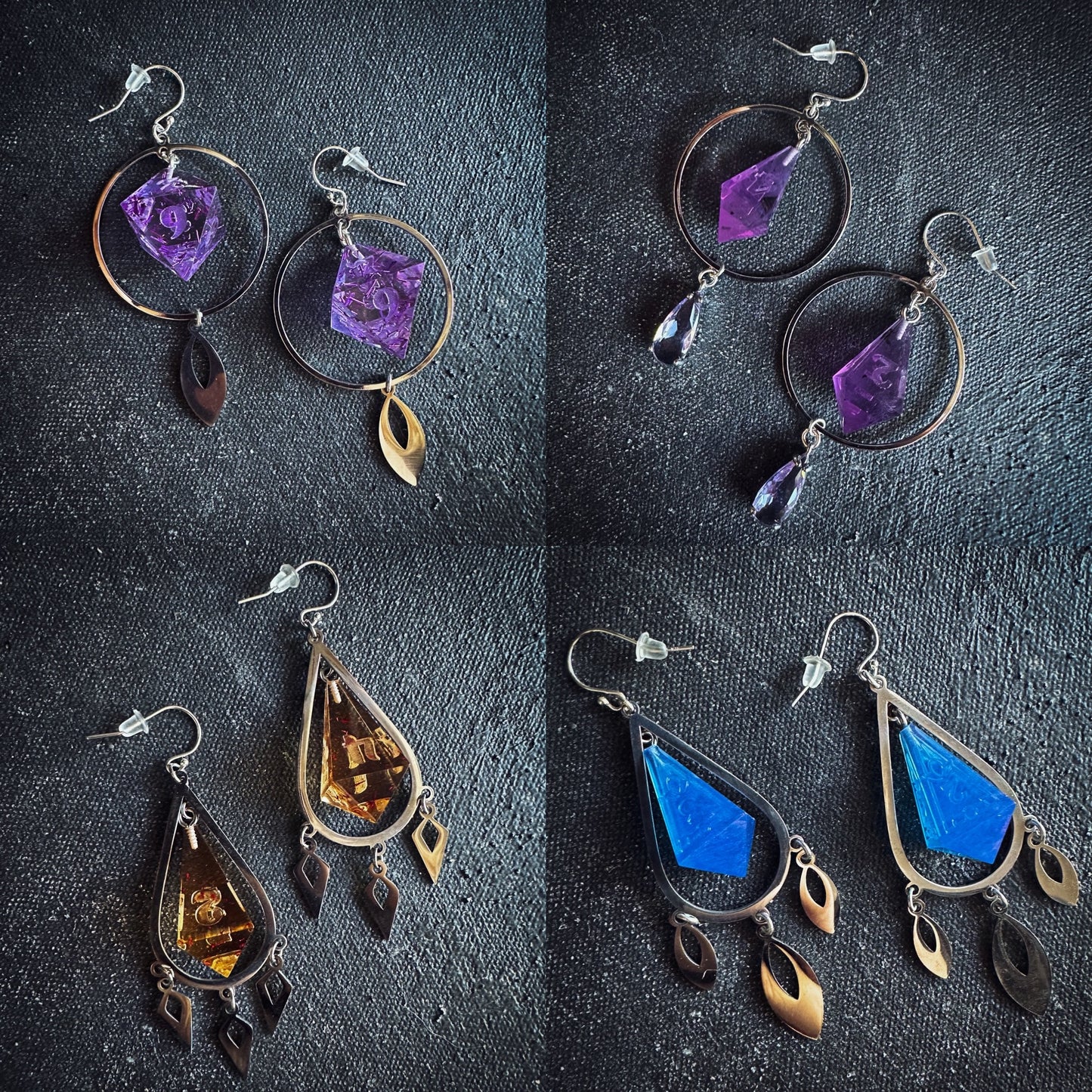 Dice Earrings || Silver