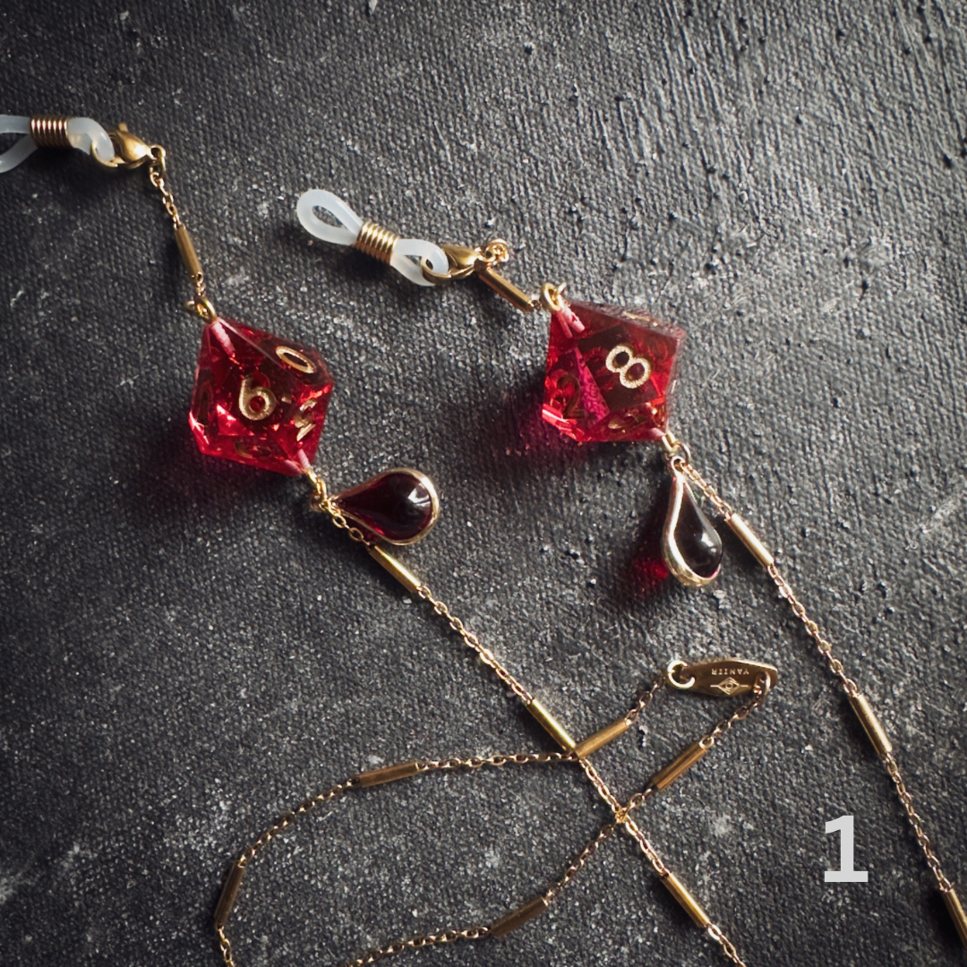 Handmade Dice Glasses Chains || Gold