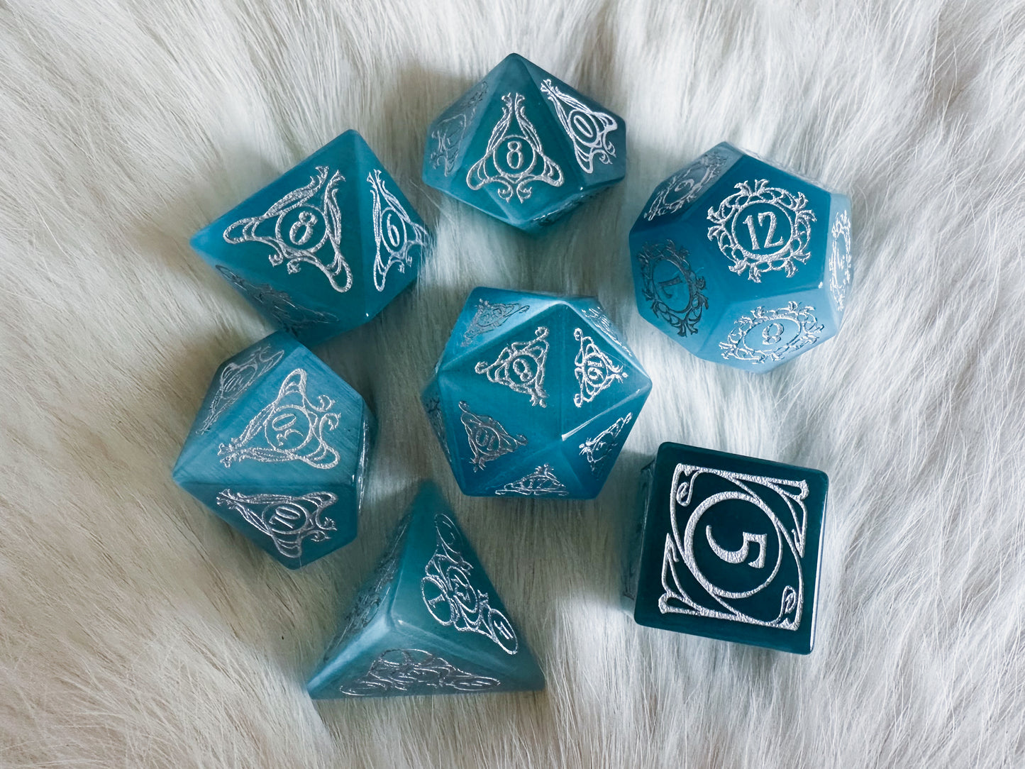 Aria of the Wavemother || Ocean Blue Cat’s Eye Dice