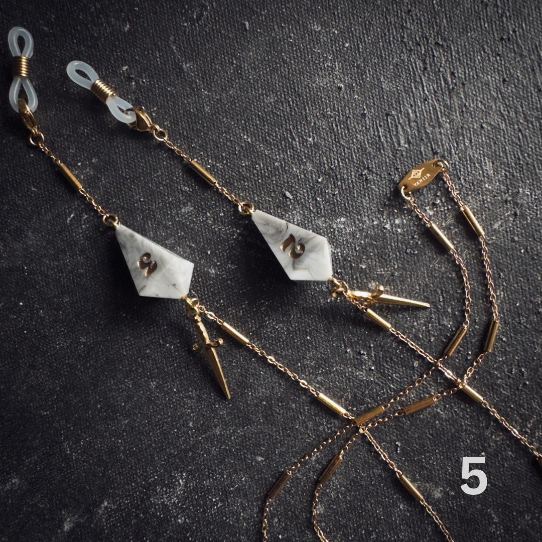 Handmade Dice Glasses Chains || Gold