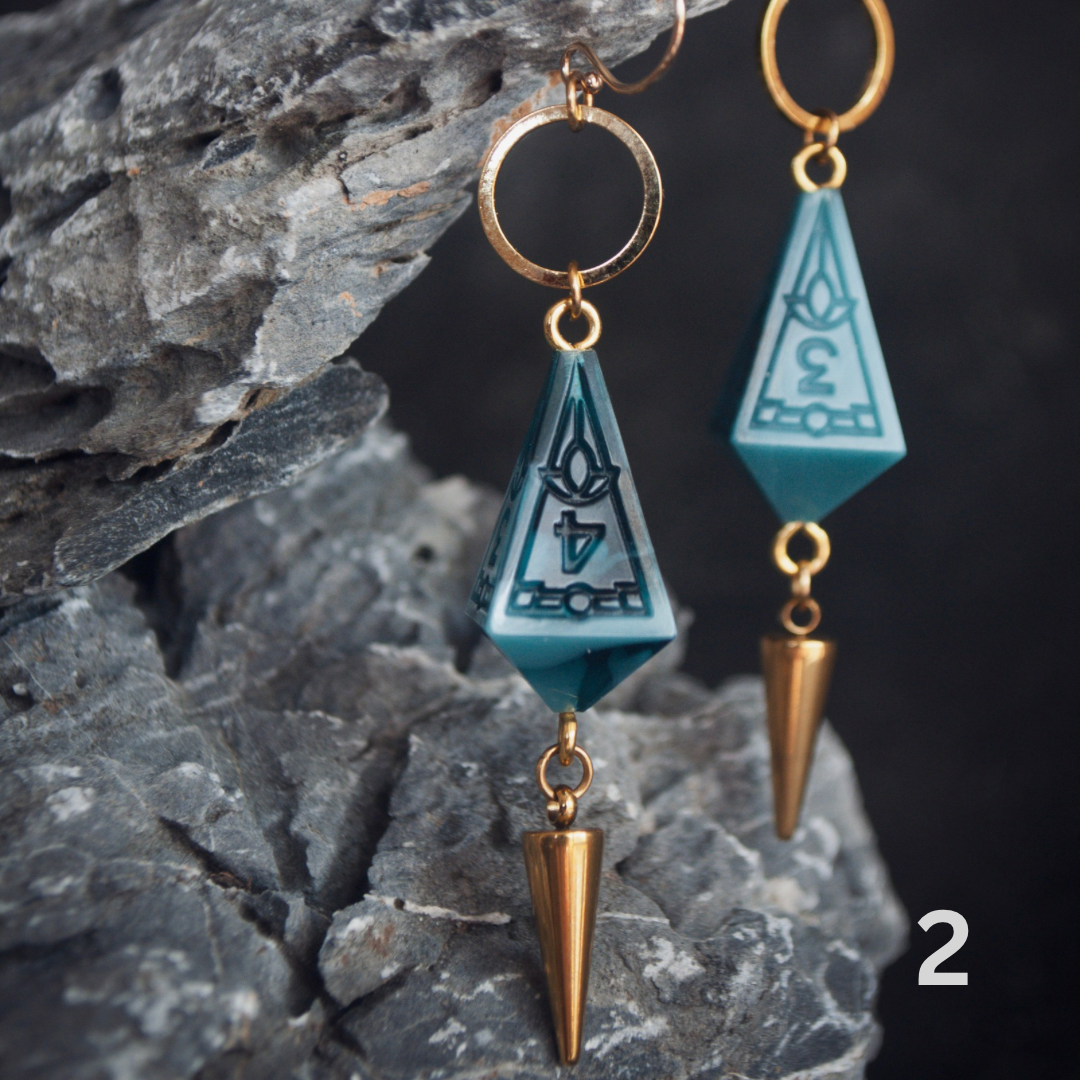 Dice Earrings || Gold