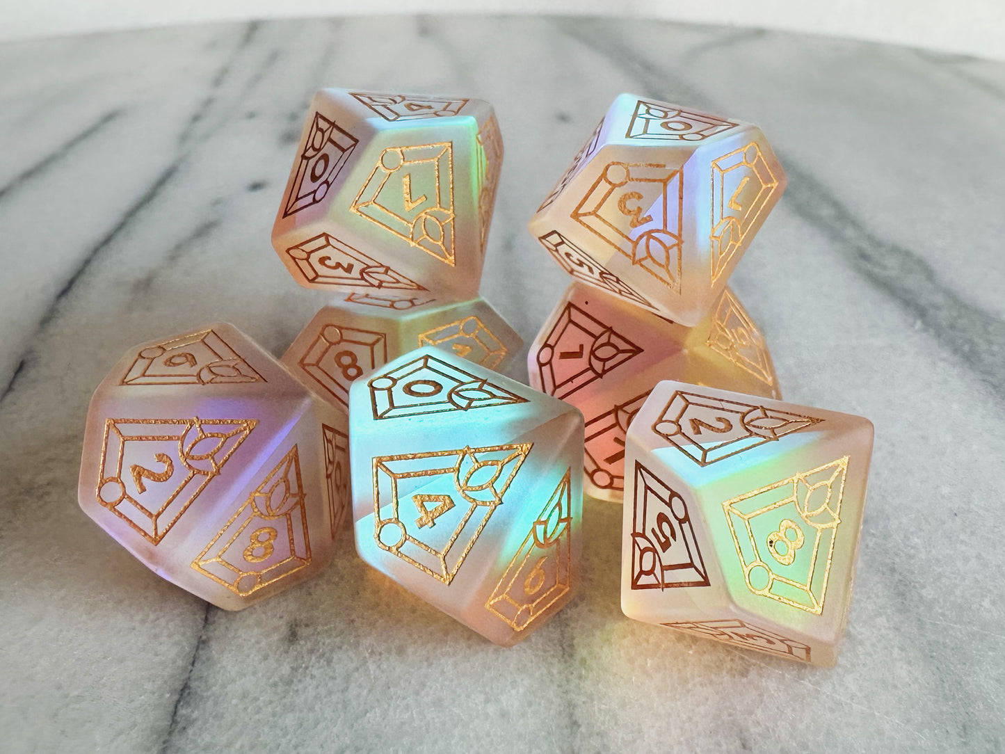 Reliquary of the Morninglord || Frosted Rainbow Glass 7D10 Set