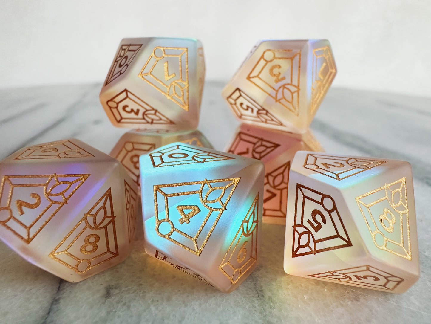 Reliquary of the Morninglord || Frosted Rainbow Glass 7D10 Set