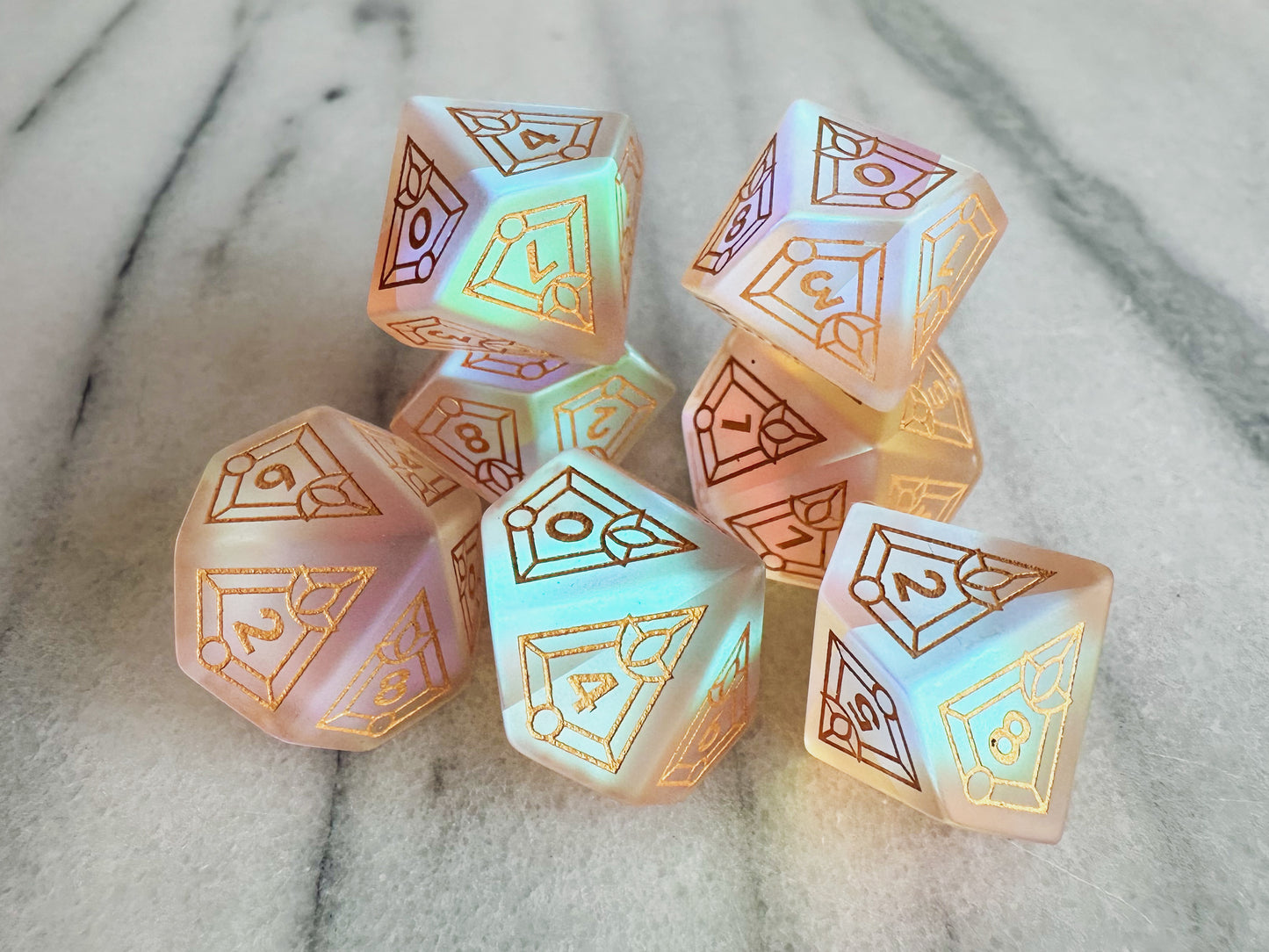 Reliquary of the Morninglord || Frosted Rainbow Glass 7D10 Set