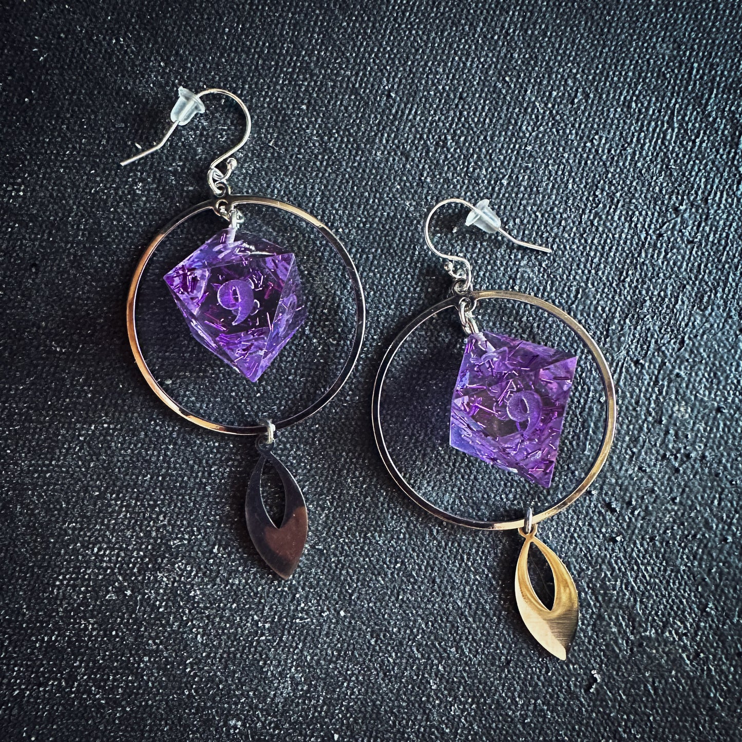 Dice Earrings || Silver