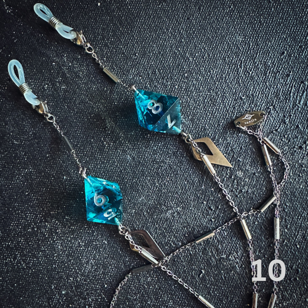 Handmade Dice Glasses Chains || Silver