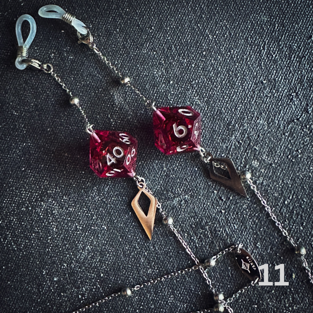 Handmade Dice Glasses Chains || Silver