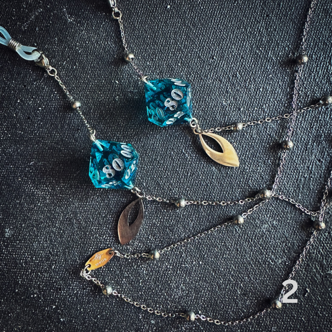 Handmade Dice Glasses Chains || Silver