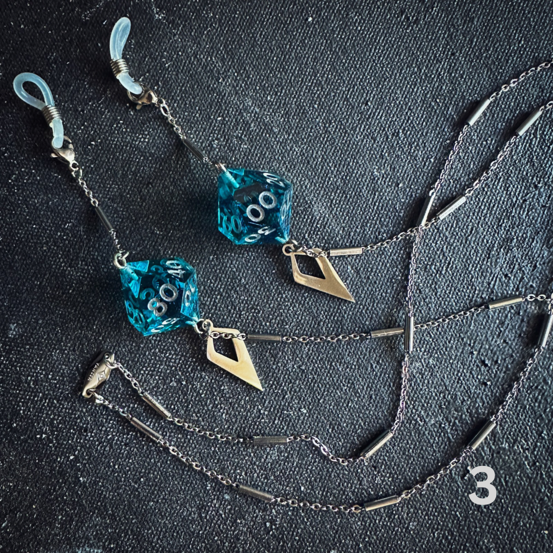 Handmade Dice Glasses Chains || Silver