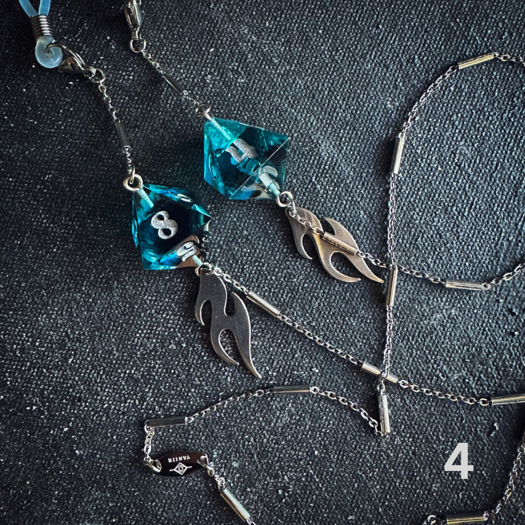 Handmade Dice Glasses Chains || Silver