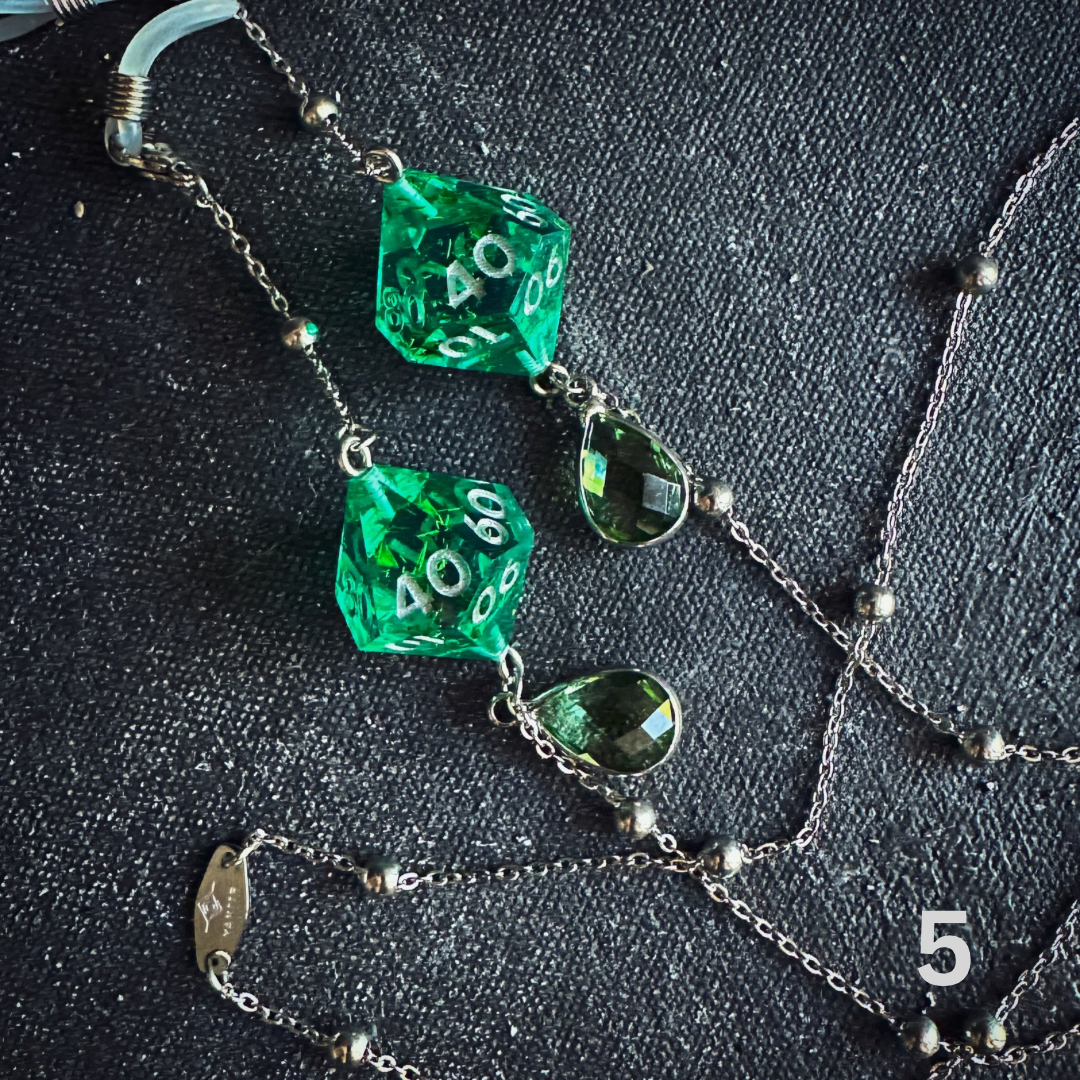 Handmade Dice Glasses Chains || Silver