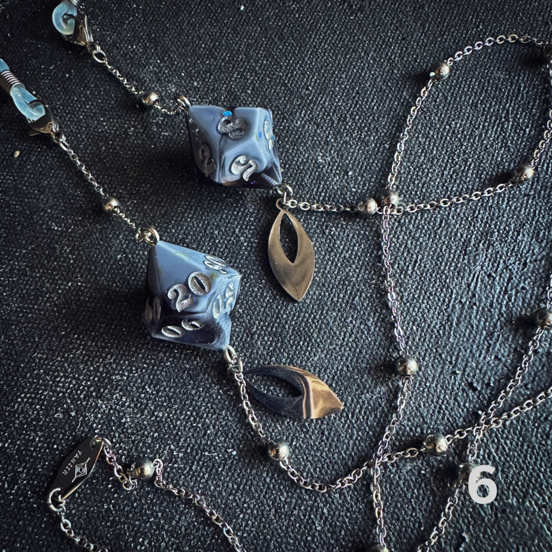 Handmade Dice Glasses Chains || Silver