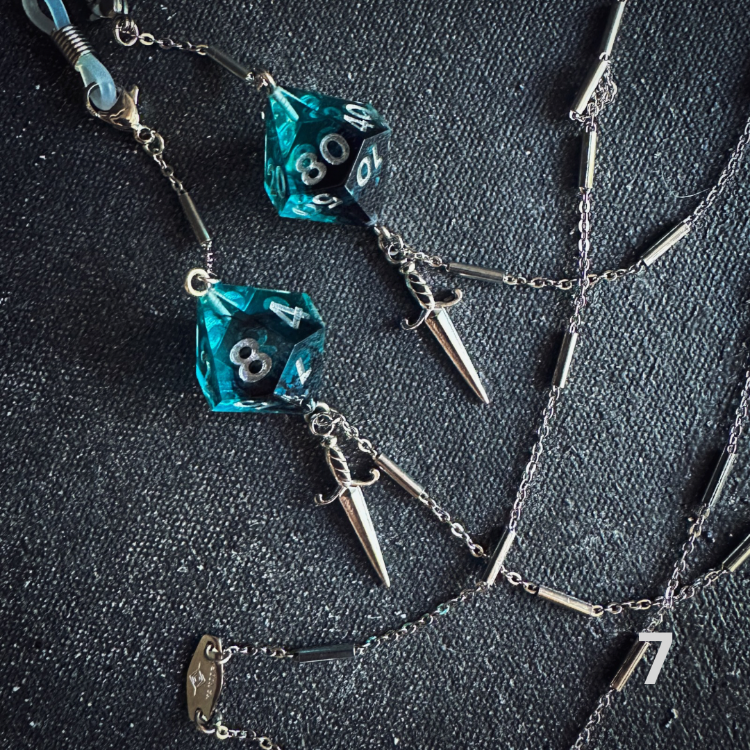Handmade Dice Glasses Chains || Silver