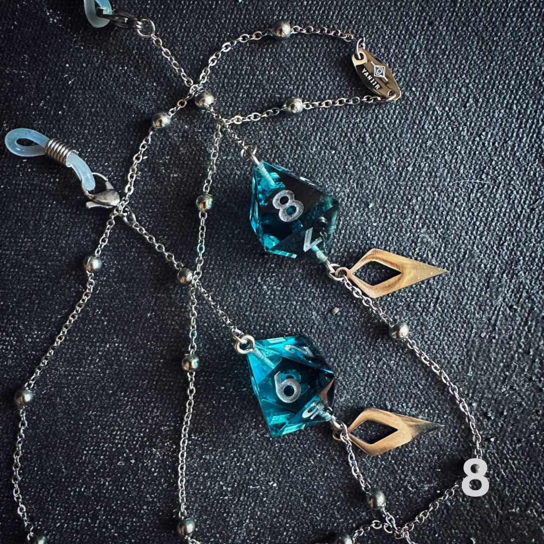 Handmade Dice Glasses Chains || Silver