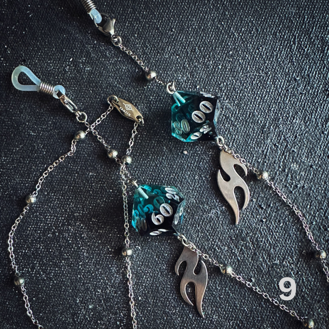 Handmade Dice Glasses Chains || Silver