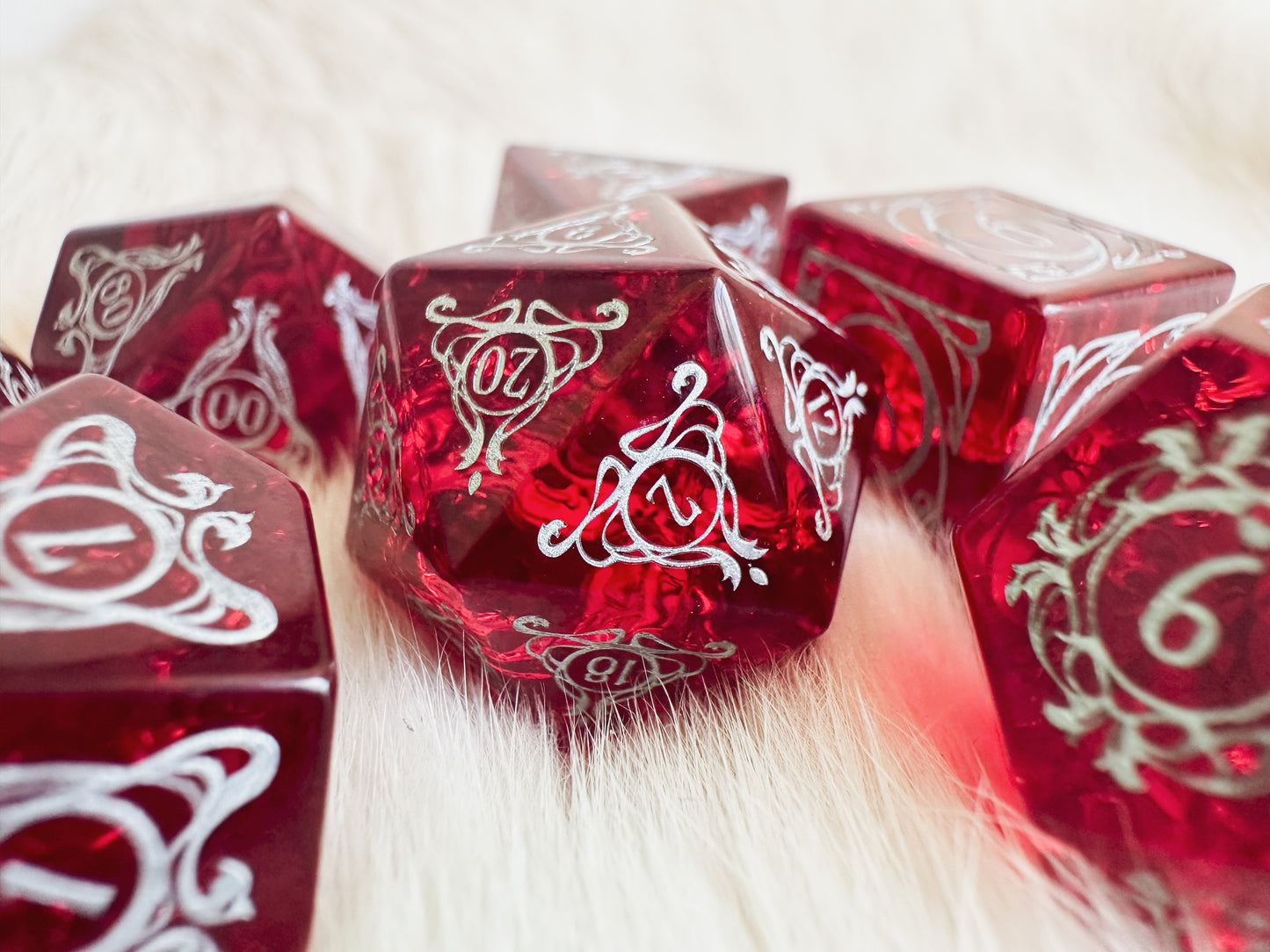 Aria of the Dreadlord || Red Crackle Glass Dice