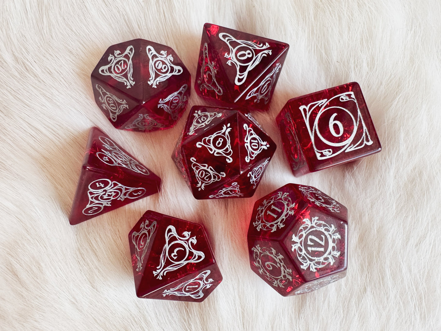 Aria of the Dreadlord || Red Crackle Glass Dice