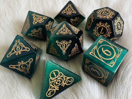 Aria of Silvanus || Jungle Green Cat's Eye Dice