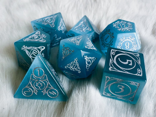 Aria of the Wavemother || Ocean Blue Cat’s Eye Dice