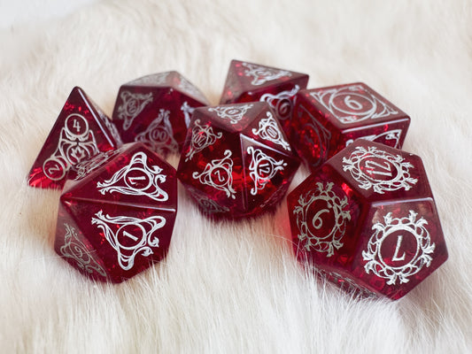 Aria of the Dreadlord || Red Crackle Glass Dice