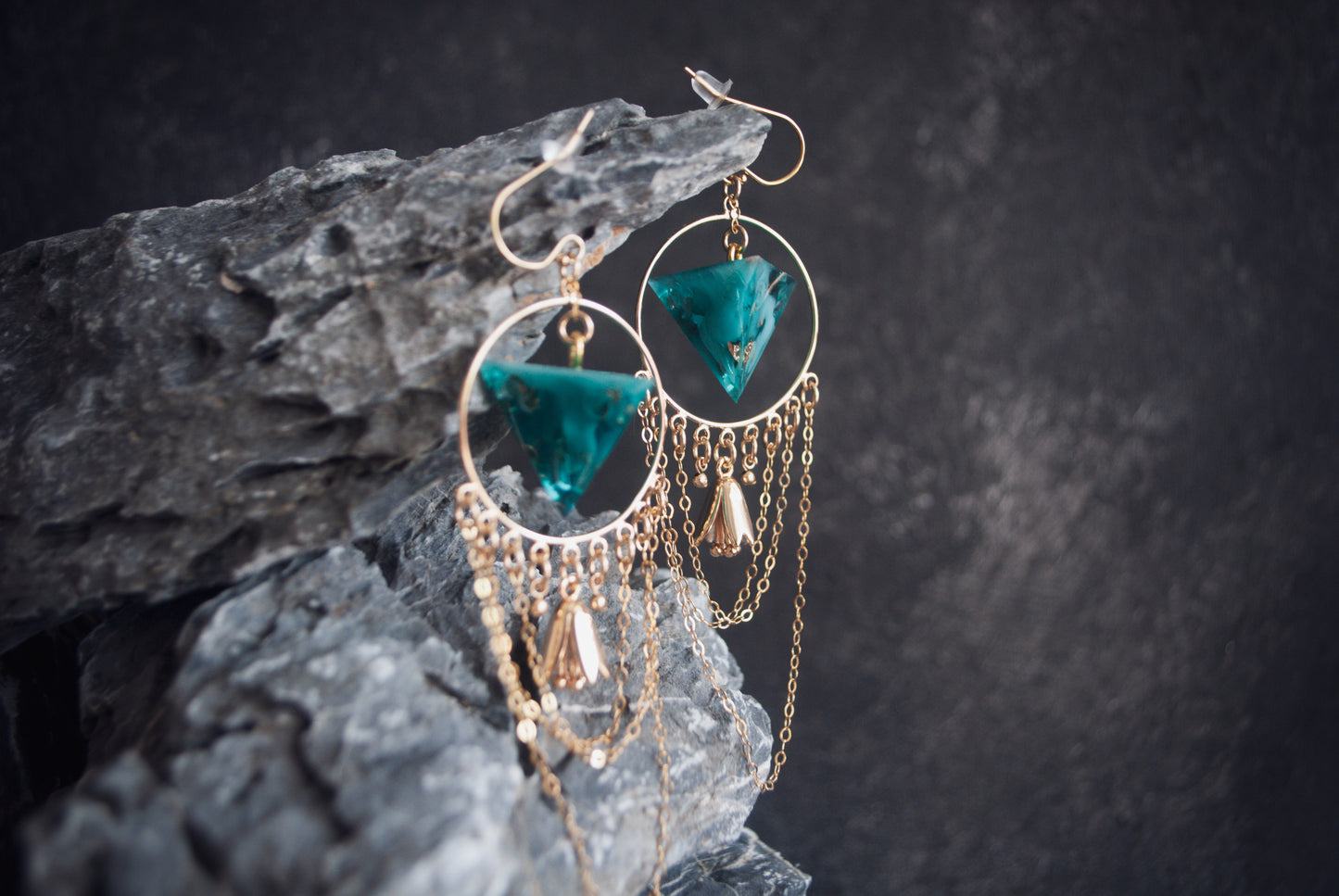 Dice Earrings || Gold