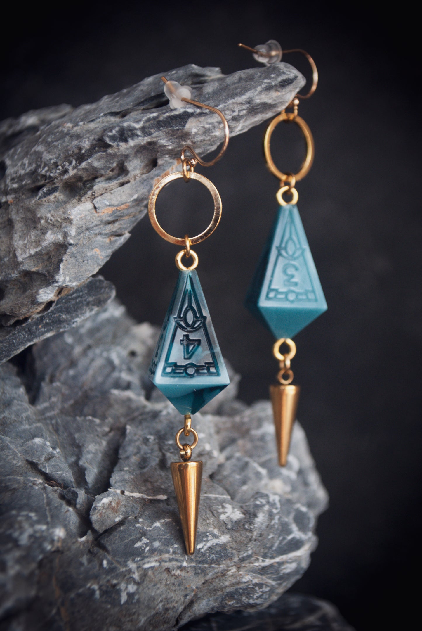 Dice Earrings || Gold