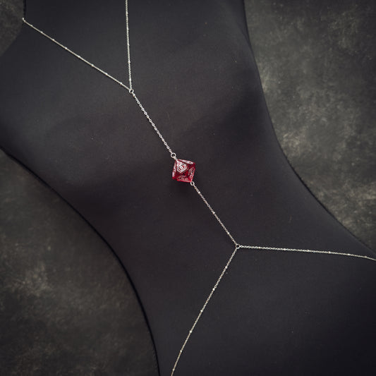 Red D10 // Silver Body Chain // 01