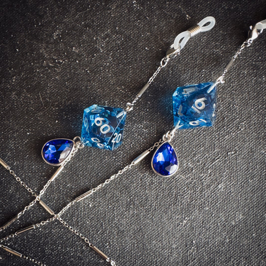 Blue D100 // Silver Glasses Chains // 03