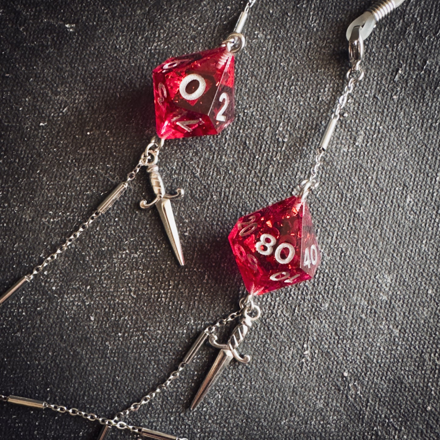 Red D100 // Silver Glasses Chains // 03