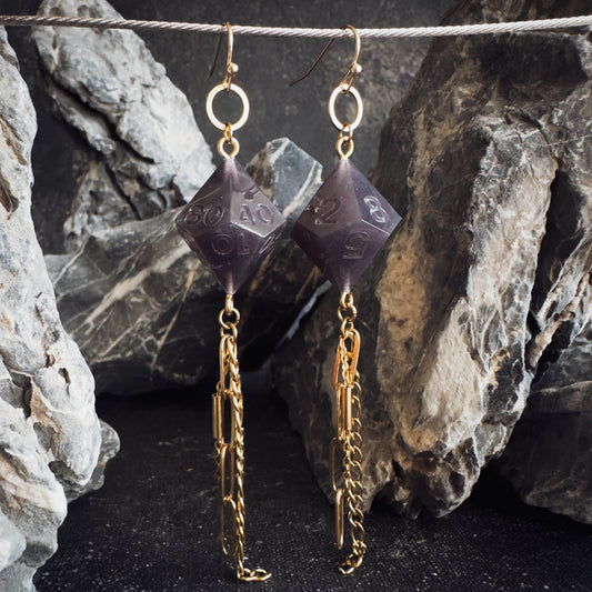 Black D100 // Gold Earrings // 01
