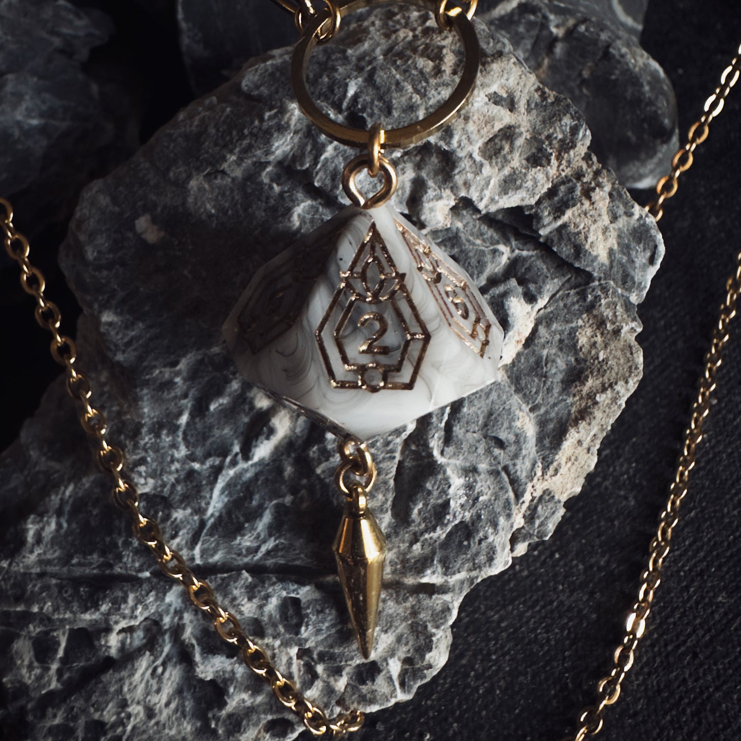 White D10 // Gold Gravity Necklace // 01