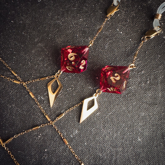 Red D100 // Gold Glasses Chains // 01