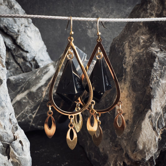 Black D4 // Gold Earrings // 01