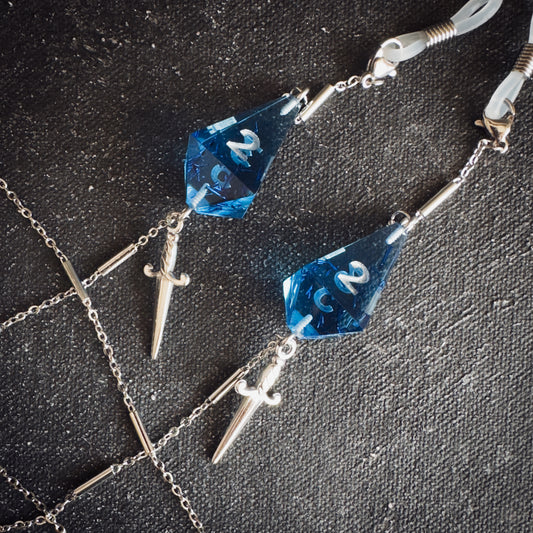 Blue D4 // Silver Glasses Chains // 01