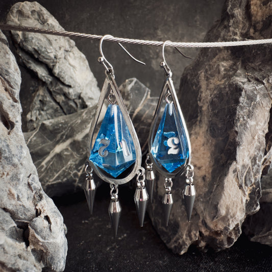 Blue D4 // Silver Earrings // 04