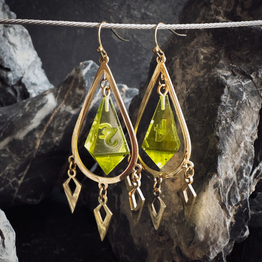 Peridot Green D4 // Gold Earrings // 02