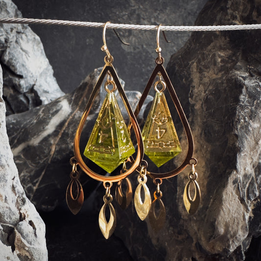 Peridot Green D4 // Gold Earrings // 03