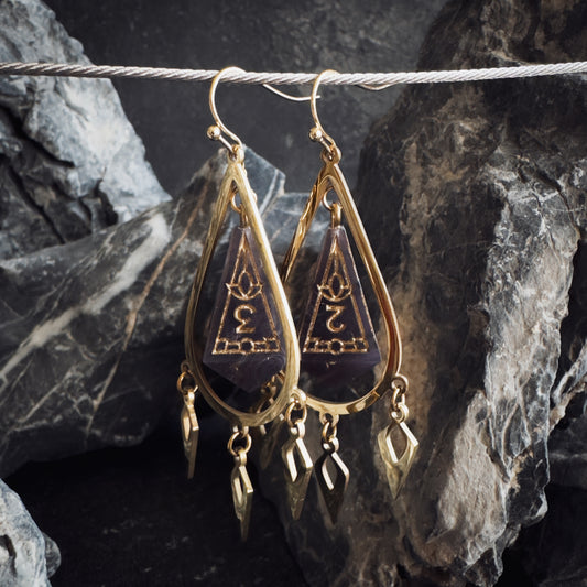 Black D4 // Gold Earrings // 04