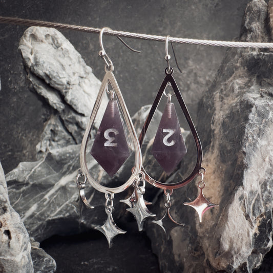 Black D4 // Silver Earrings // 01