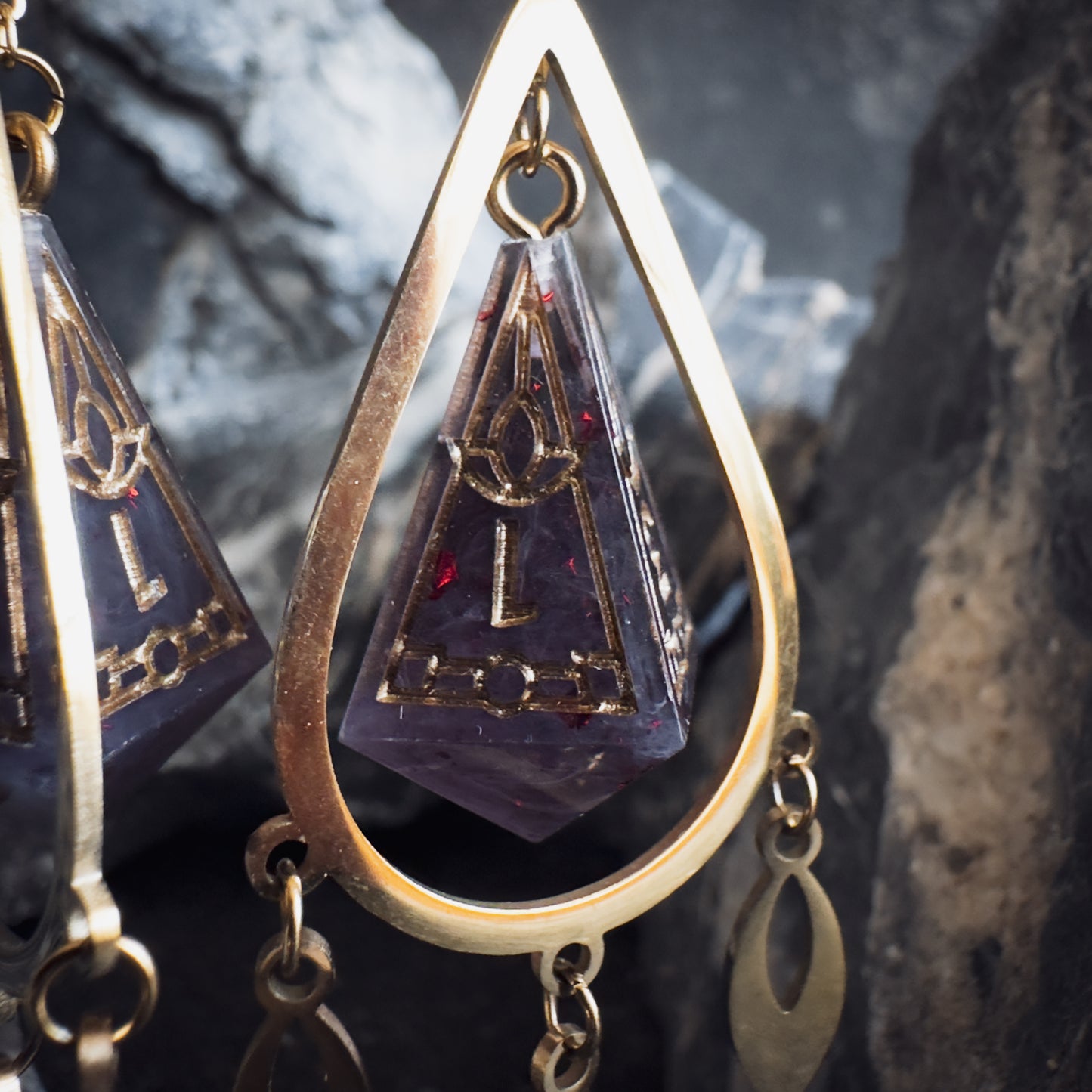 Black D4 // Gold Earrings // 02