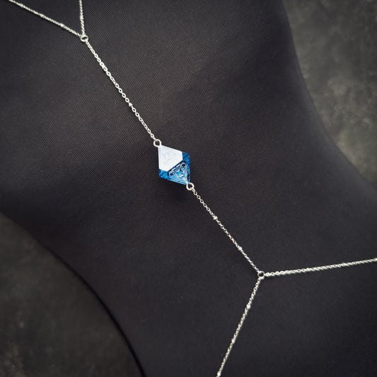 Blue D8 // Silver Body Chain // 01