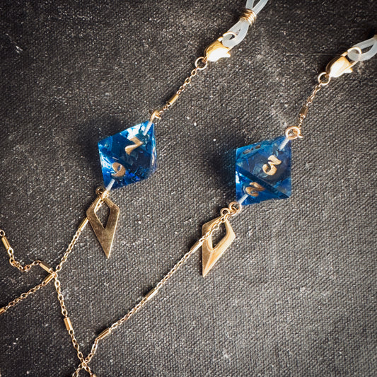 Blue D8 // Gold Glasses Chains // 01