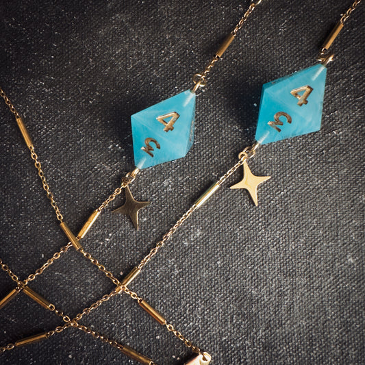 Turquoise D8 // Gold Glasses Chains // 01